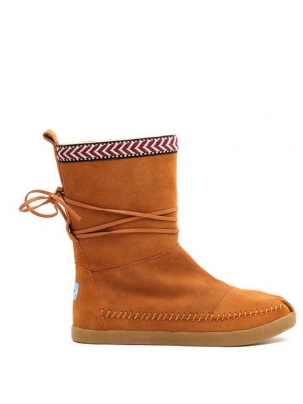 TOMS Women’s “Nepal” Moccasin Boot with Chevron Trim